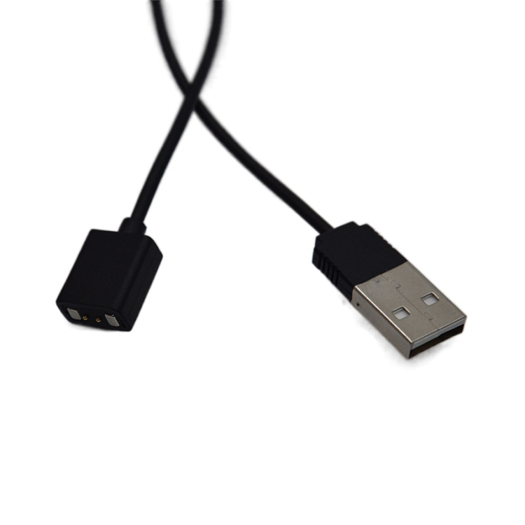 USB AM 2.0 TO 2芯POGPIN正面手表充电线